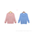 New Arrival Fashion Women High Quality Solid Pink And Blue Pullover Sweater